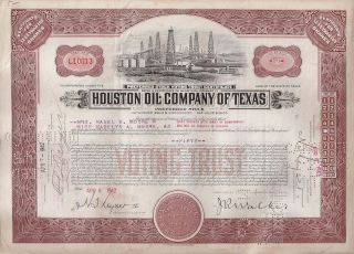 Houston Oil Company Of Texas. . . .  1944 Stock Voting Trust Certificate photo
