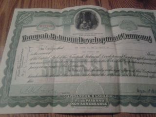 Tonopali Belmont Development Company Capitol Stock Certificate 40 Shares 1918 photo