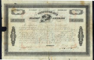Confederate States Of America $1000 Hand Denominated Stock 1863 Science 4033 photo