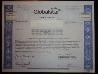 Globalstar Inc.  Stock Certificate photo