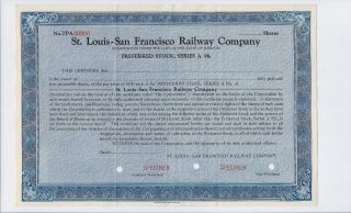Specimen St.  Louis - San Francisco Railway - Preferred Stock photo