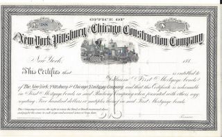 The York,  Pittsburg And Chicago Construction Company. . . .  1880 ' S Certificate photo