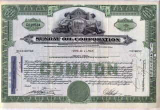 Sunray Oil Corporation Stock Certificate Gas photo