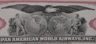 Pan American World Airways 100 Shares 1960 ' S Stock Red photo