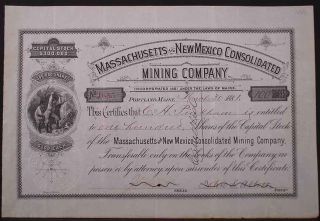 1881 Massachusetts And Nm Consolidated Mining Co. photo