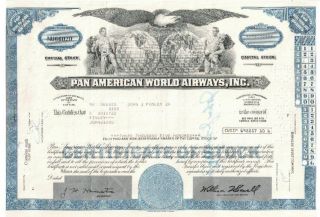 Pan American World Airways,  Inc.  Stock Certificate Nu66020 photo
