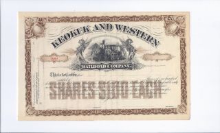 Old Railroad Stock Certificate - Keokuk And Western photo