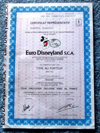 Disney Stock Euro Disneyland Sca No Coupons Mickey Mouse Disneyana Art 1983 T3u photo