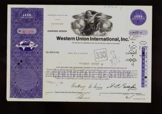 Wui : Western Union International Inc York 1968 Iss To Carlton & Brooks photo