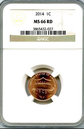2014 P Lincoln Cent Union Shield Ngc Ms 66 Rd photo