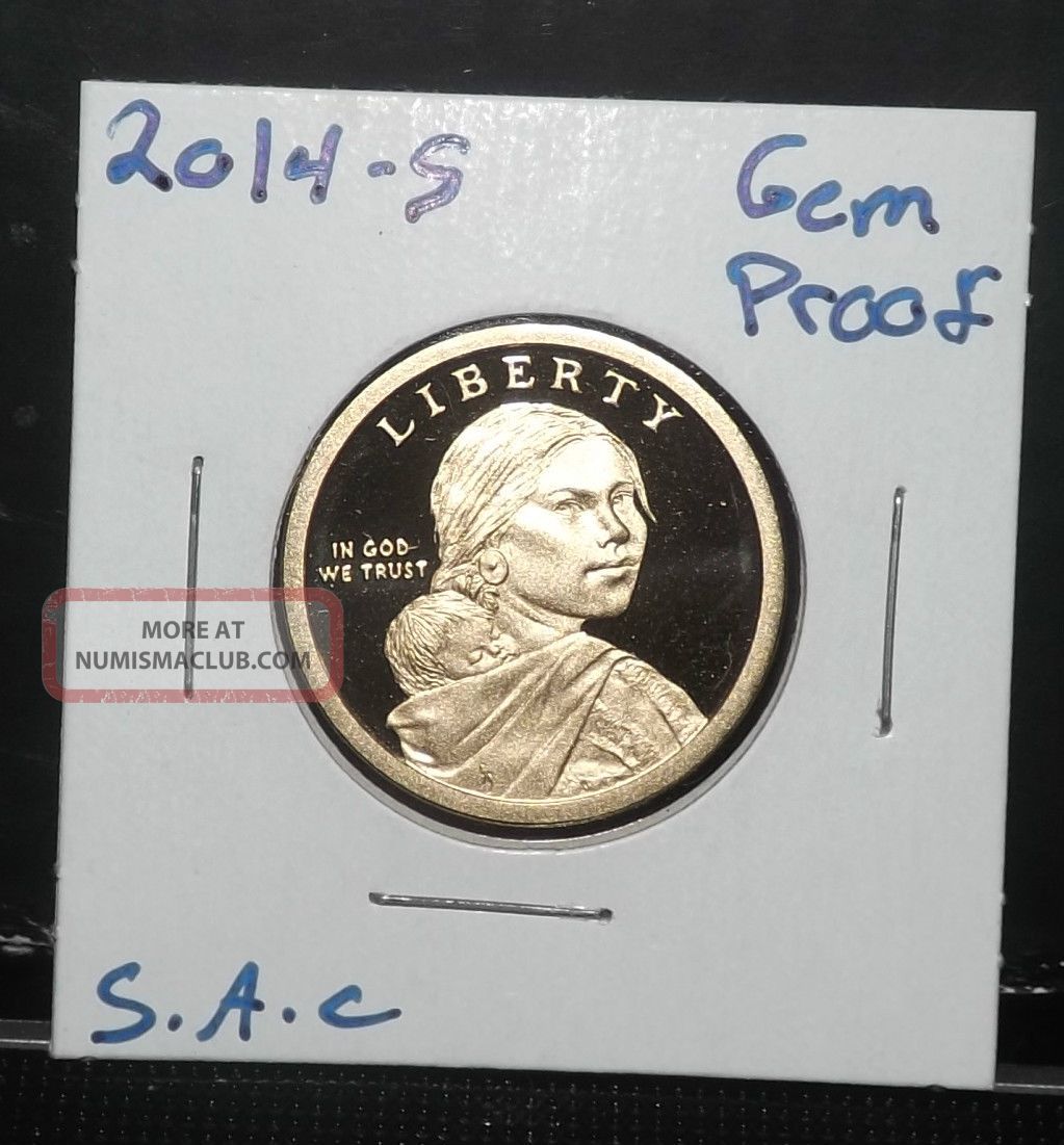 thumbnail image 2 of 2014 Native American Sacagawea $1 Coin Set: Proof & Business Strike Pair From Mint Rolls 2 of 6