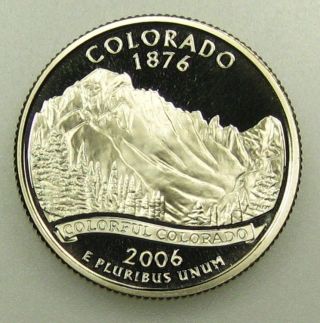 2006 S Clad Deep Cameo Proof Colorado State Washington Quarter (b05) photo