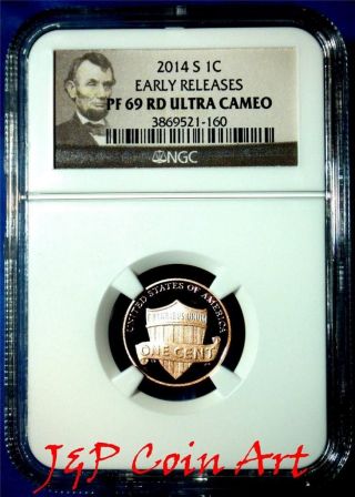 2014 S Lincoln Penny 1c Ngc Pf69 Rd Ultra Cameo Early Releases Portrait Label photo