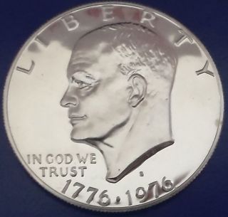 1976 - S Gem Proof Clad Eisenhower (type One) Dollar. photo