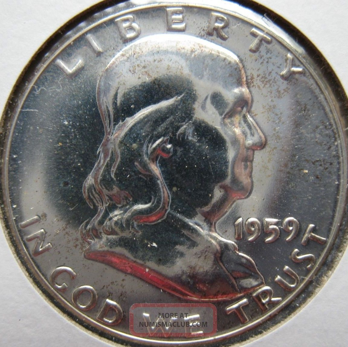 1959 Franklin Proof Fbl Scratch A Coin Look At The Pictures