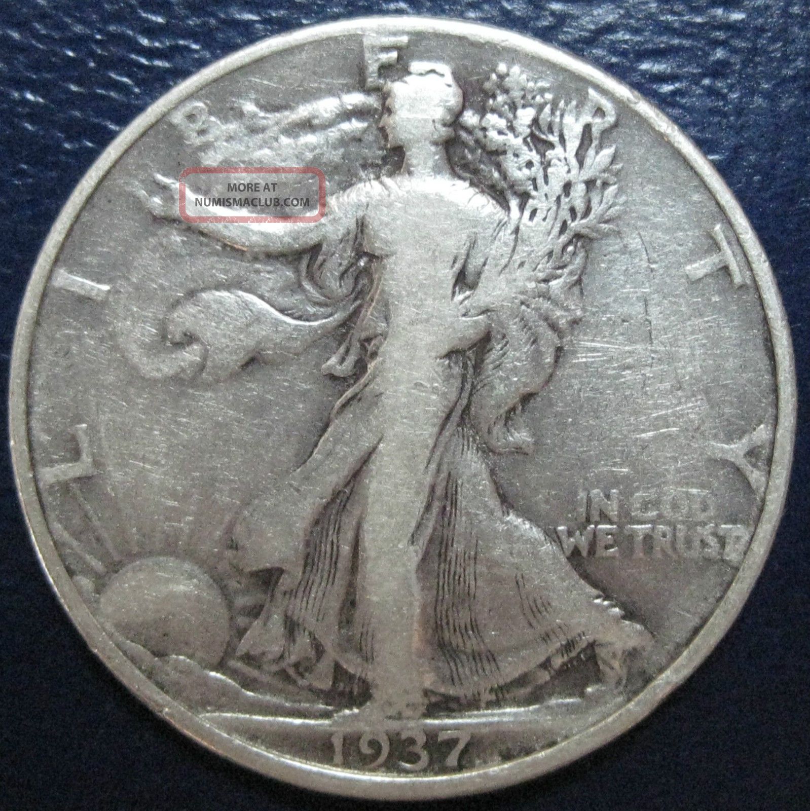 1937 Walking Liberty Silver Half Dollar Fine Sj7