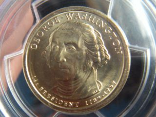 2007 Washington Presidential Dollar Error Missing Edge Lettering Pcgs Ms 64 photo