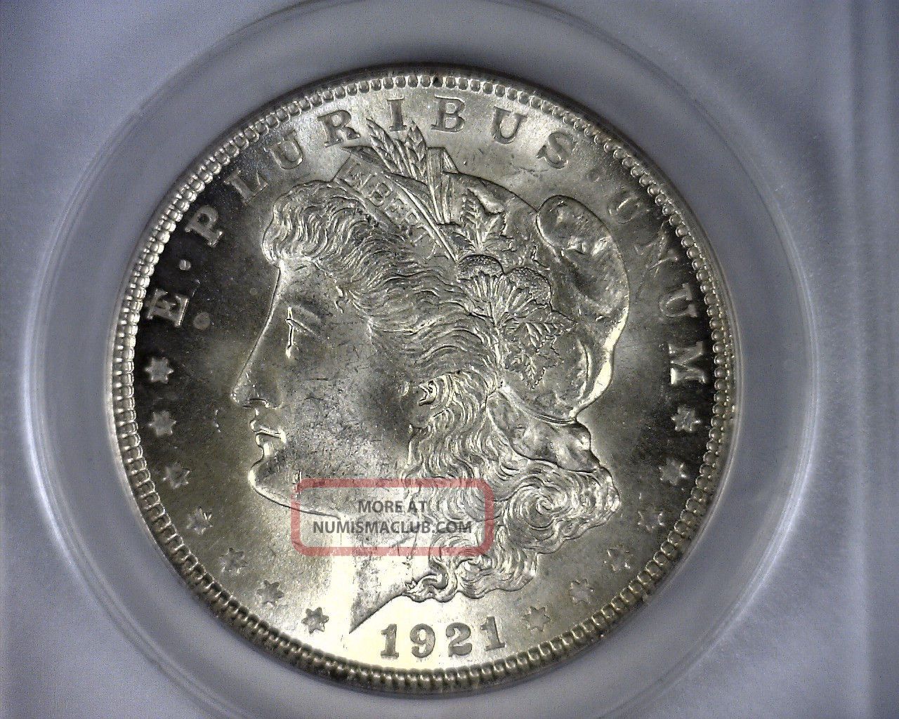 Ms63 Anacs 1921 Vam 3 Morgan Silver Dollar Coin