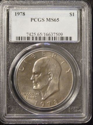 1978 P Ike Dwight Eisenhower $1 Dollar Certified Pcgs Ms65 Coin photo