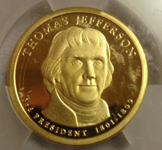 2007 - S $1 Thomas Jefferson Proof,  Third President,  Icg Pr70 Dcam photo