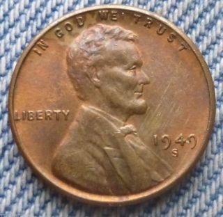 1949 - S Double Die Obverse - Ddo Lincoln Cent - Toned Au Coin photo