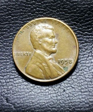 1958 D Wheat Penny Error Coin.  Major Lamination Peel On Reverse Must C photo