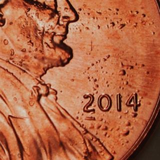 2014 Lincoln Cent Obverse Bubble Plating photo