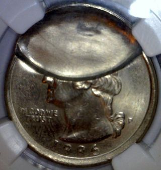1996 Large Indent Ngc Ms65 Broadstruck Error Washington Quarter Dollar Coin photo