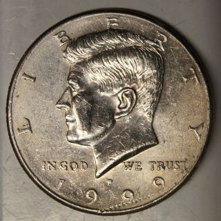 1999 - P 50 Fifty Cents Kennedy Half Dollar - Struck Through photo