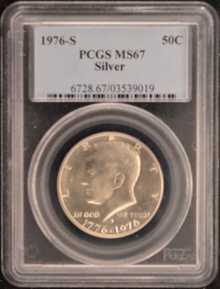 1976 - S Pcgs Ms67 Dcam Silver Kennedy Half Dollar photo