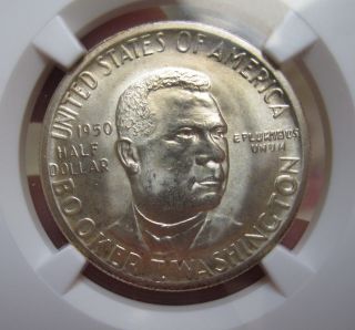 1950 - D Booker T.  Washington Silver Half Dollar Coin Ngc Ms - 66 photo