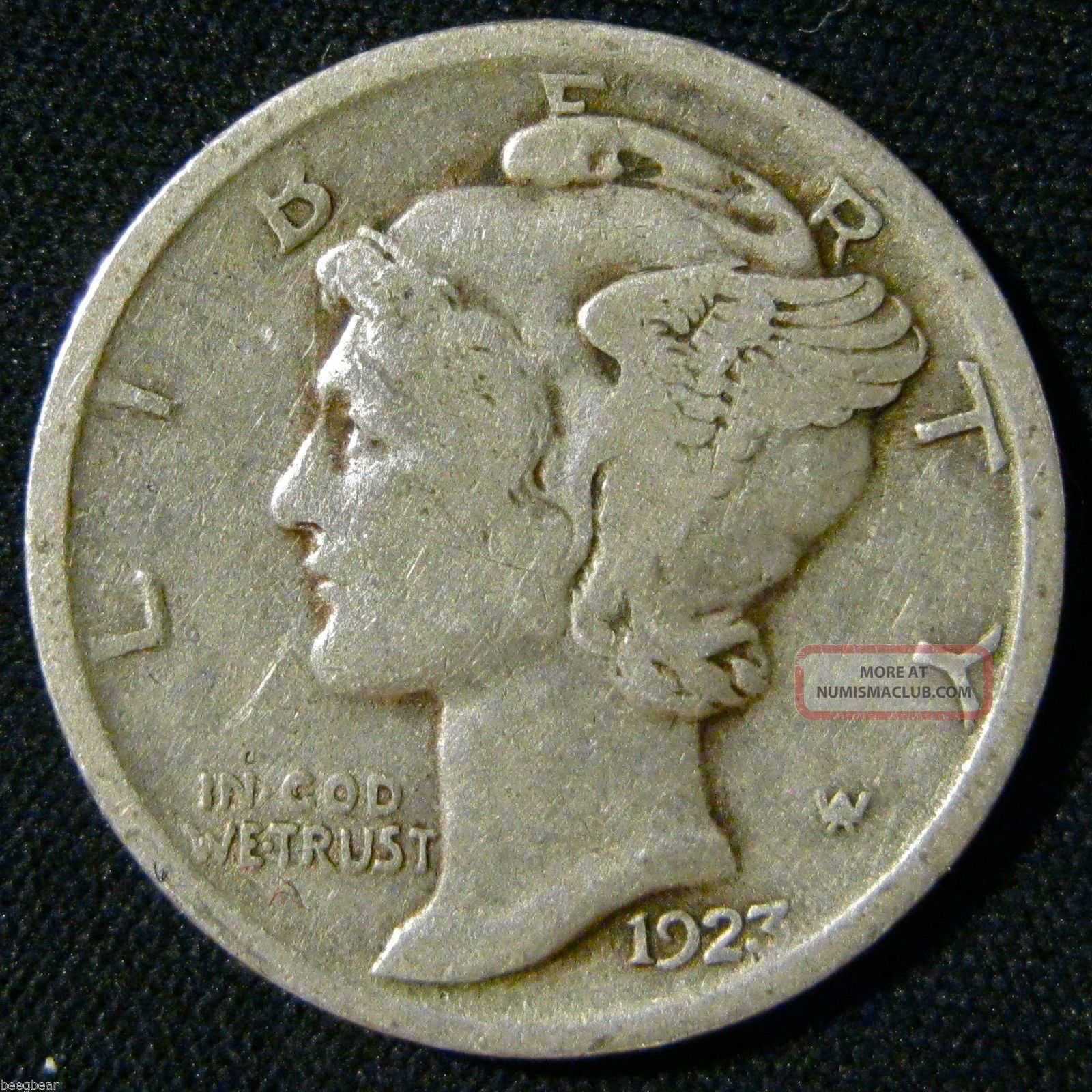 1923 p mercury dime solid major features 7