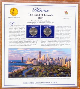 Postal Commemorative Society / Illinois / Gem Bu 2003 P + D Quarters+3 Stamps photo