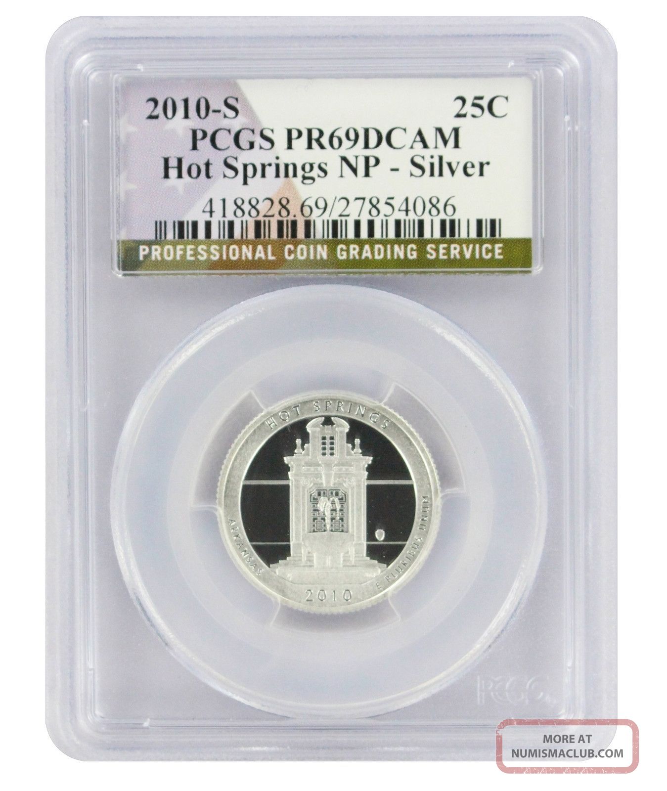 2010 S Hot Springs National Park Quarter – Gem Deep Cameo Proof CN-Clad – Uncirculated