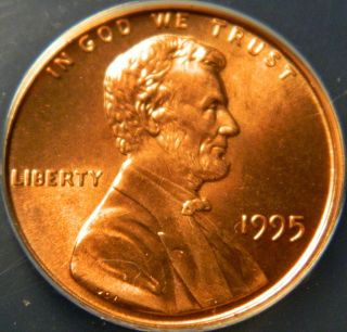 1995 Lincoln Memorial Cent Anacs Ms 64 Red photo