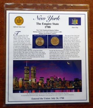 Postal Commemorative Society / York / Gem Bu 2001 P + D Quarters+3 Stamps photo