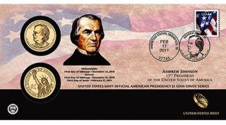 On P37 Andrew Johnson 2011 Presidential First Day Coin Cover,  Env photo
