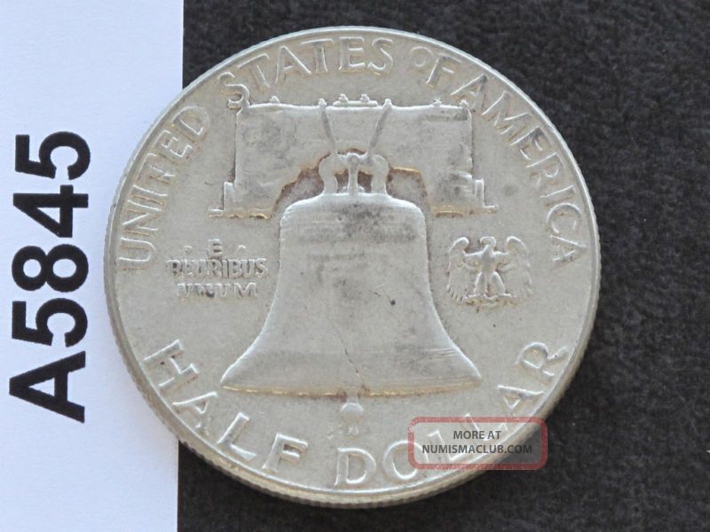 1955 - P Franklin Half Dollar Silver U. S. Coin A5845