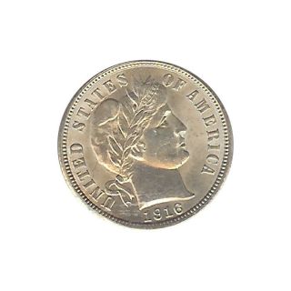 United States - Barber - 10 Cents 1916 Ch.  Unc Silver photo