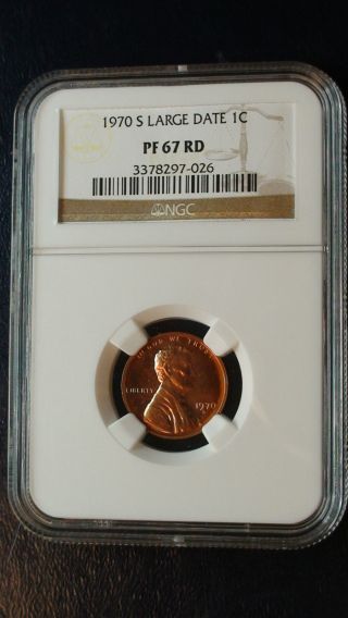 1970 S Proof Large Date Ngc Pf 67 Rd Lincoln Penny Cent Red Gem Coin Pr67 photo