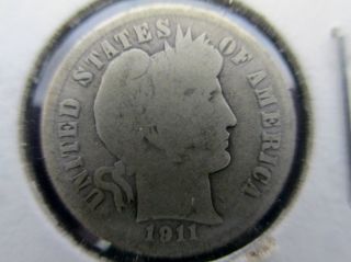 1911s U.  S.  Barber Dime.  Circulated Example photo