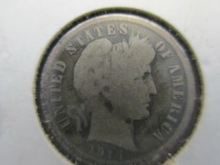 1914s U.  S.  Barber Dime.  Circulated Example photo