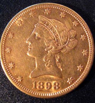1898 Liberty Head Coronet Gold Eagle Coin photo