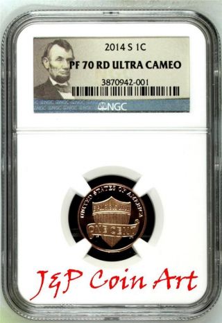 2014 S Lincoln Penny 1c Ngc Pf70 Rd Ultra Cameo Portrait Label photo