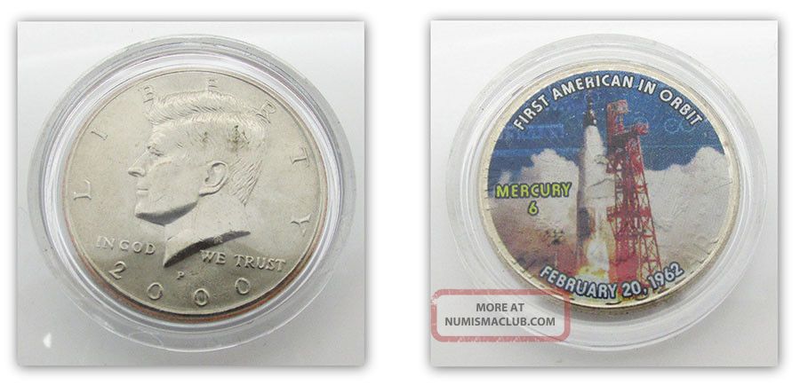 2000 P Kennedy Half Dollar Mercury 6 Space 1962 1st American In Orbit ...