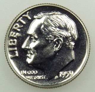 1959 Proof 90% Silver Roosevelt Dime (b04) photo