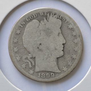 1899 - S 50c Barber Half Dollar (90% Silver Coin) - Fr (4) photo