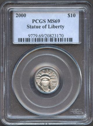 2000 Platinum American Liberty $10 Dollar,  Pcgs,  Ms - 69 photo