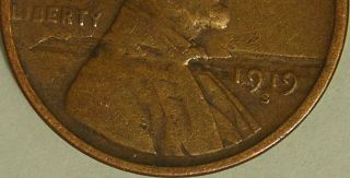 1919 S Lincoln Wheat Penny,  (lamination Before Strike) Error Coin,  Ac 872 photo