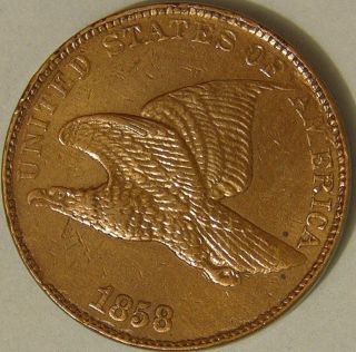 1858 Flying Eagle Cent,  Large Letter,  Af 345 photo